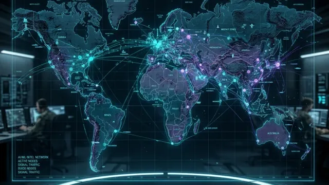 AI intelligence network map in a defence operations centre
